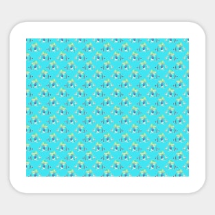 Elephant and Turtle Watercolor Pattern Sticker